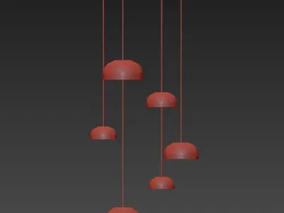 MOLLY hanging lamp with five balls 3D model