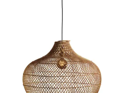 Latigo Rattan Pendant Light - Full Set - 6 Sizes 3 Heights 2 Mat 3D model
