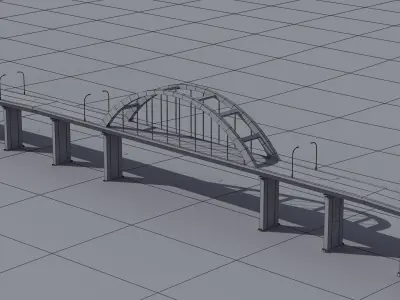Road Bridge Low-poly 3D model