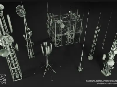 ROOFTOP Props Collection Kitbash 3D model