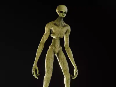 Tall Alien Low-poly 3D model