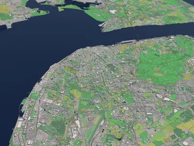 Lisbon Portugal 25x25km City 3D Map 3D model