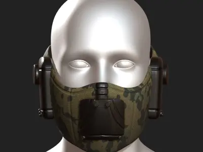 Gas mask respirator scifi futuristic  Low-poly 3D model