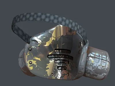 Gas mask helmet 3d model scifi  Low-poly 3D model