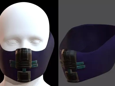 Gas mask helmet 3d model scifi Low-poly  Low-poly 3D model 160