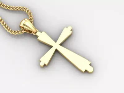 Light Gold 18K Cross Pendant 1CP035 3D print model purchase