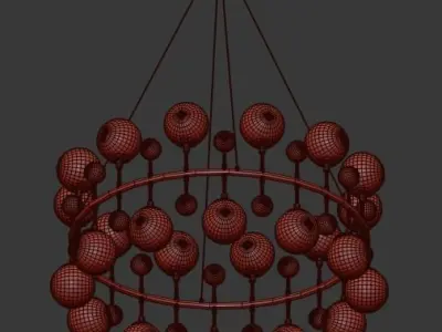 milk bubble ring chandelier 3D model
