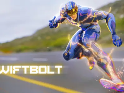 Male Superhero Game Character - Swiftbolt Low-poly 3D model