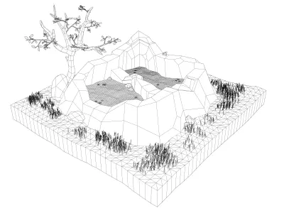Spring low poly Low-poly 3D model