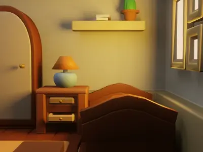 Isometric Bedroom 3D Design Free 3D model