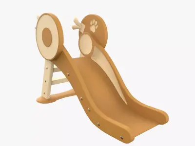Kid Park Slide Park Equipment Interior Orange 3D model