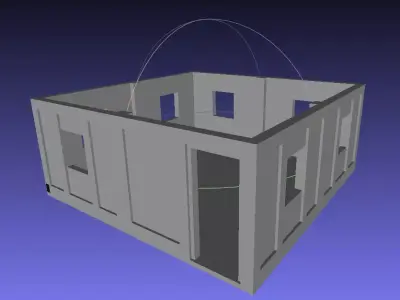 Rural House Floor Plan Low-poly 3D model