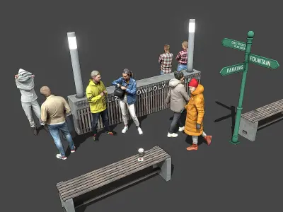 Stylized Lowpoly People Casual Pack Volume 10 Low-poly 3D model