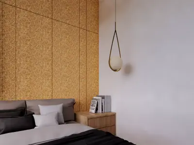 Minimalist Master Bedroom Interior Low-poly 3D model