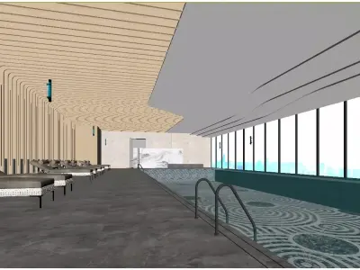 indoor heated swimming pool 3D model