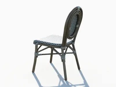 Wicker Bistro Chair Low-poly 3D model