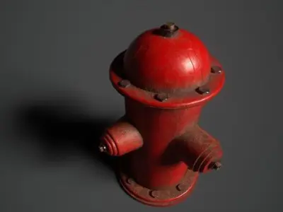 Fire Hydrant PBR Low-poly 3D model