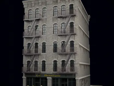 New York Building kit v4 Low-poly 3D model