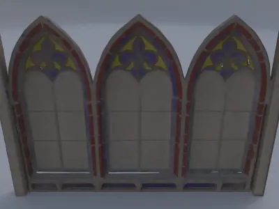 Stained Glass Window Panel 3D model