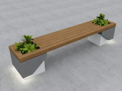 Modern Bench Street and Garden 3D Model Pack