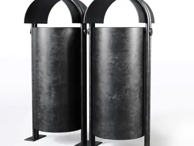 Street urn Low-poly 3D model