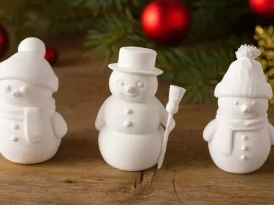 Snowman Tea Light Holder 3D Printable STL File 3D print model