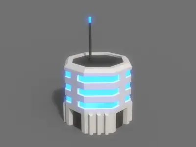 PBR Sci-Fi Building A13 Low-poly 3D model