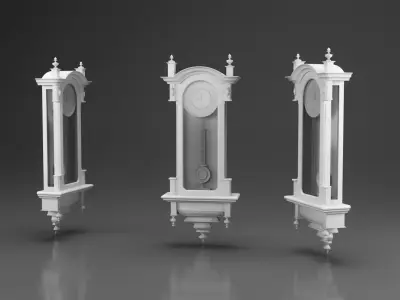 3d Model and 3D Grandfather Clock model 3D model
