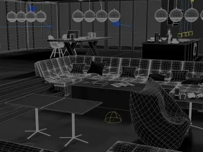 Light Loft Chill Game Room with 360-viewsettings 3D model