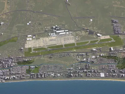 Sanya - 3D Airport Model Low-poly 3D model