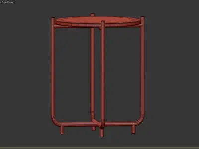 SIDE TABLE TIMPA MARBLE WHITE 3D model
