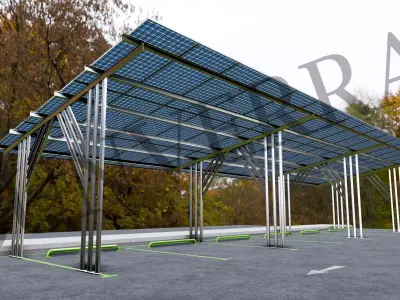Lowpoly Solar Carport-N Types-Steel Structure Low-poly 3D model