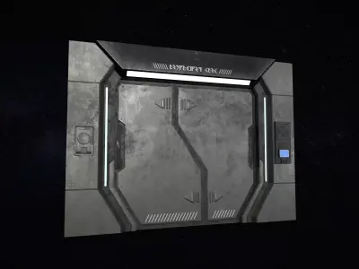 Sci-Fi Door Version 1 Low-poly 3D model