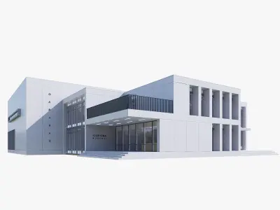 art building gallery Low-poly 3D model