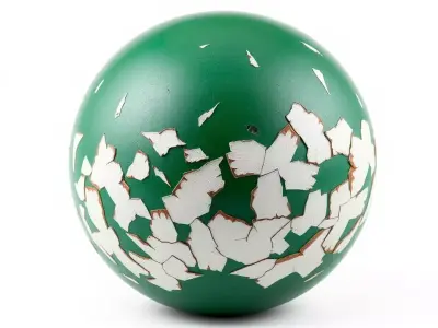 Chipped Paint Green Wall HQ PBR Textures Set Texture