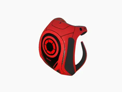 SciFi Backpack G08 Red - Fashion Character Design Low-poly 3D model