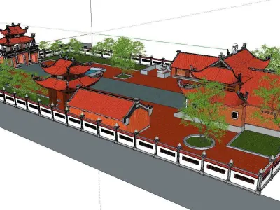 Architecture-Religion-God-Culture-Temple-0273 chinese garden ... 3D model