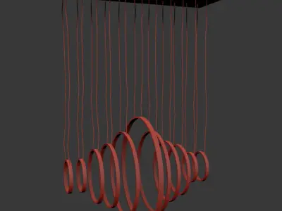 Linear Ring Simple Pendant Light 3D model