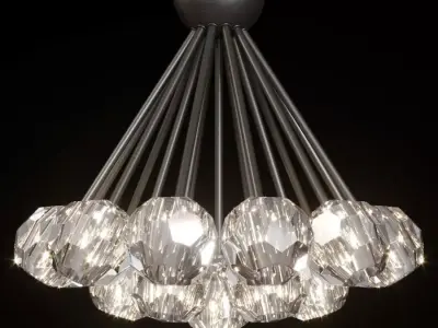 Restoration Hardware BOULE DE CRISTAL FLUSHMOUNT 24 Black 3D model