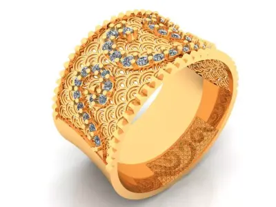 Women Ring 31 light weight fashion ring band for women 3D print model