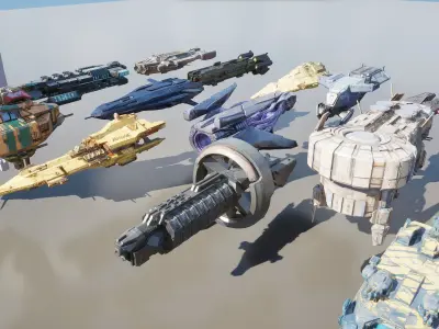 AI ships set 1 3D model