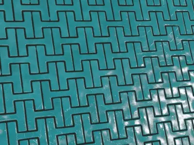 Turquoise Glossy Scallop Fish Scale Ceramic Tiles PBR Seamles Texture