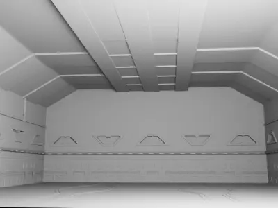 SCIFI Warehouse Model Low-poly 3D model