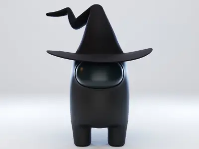 Among Us Witch Hat Character 3D model