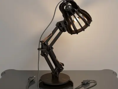 Pixar wooden lamp Free 3D model