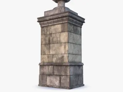 Stone Pillar 0002 Low-poly 3D model