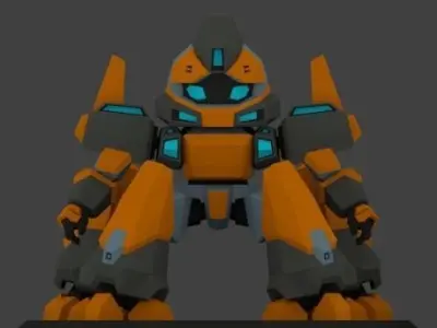 Super Mecha 5 - Soshek of Code Name 5SOU3 Low-poly 3D model