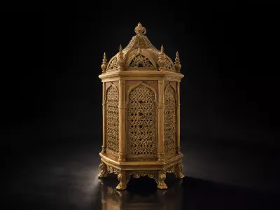 Majestic Ramadan Lantern Intricate Islamic Fanous Candle Holder 3D print model