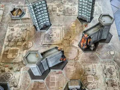 8mm Hex Terrain - Sci fi Human City 3D print model