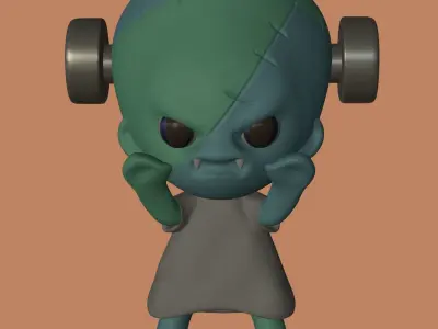 Lovely Halloween characters 3D print model